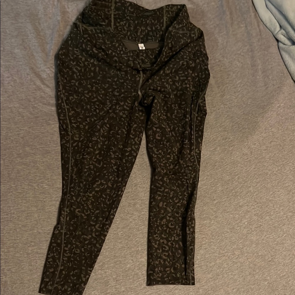 Green Leopard Print Leggings